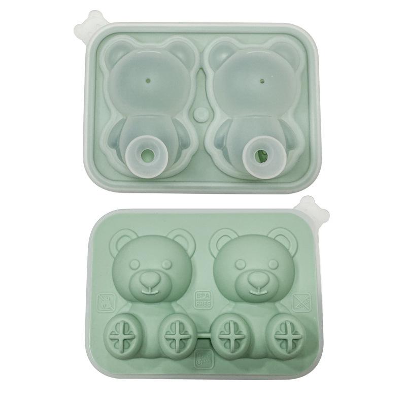 Little Bear Easy-Release Silicone Ice Cube Tray for Iced Tea & Beer - Low Temp Resistant