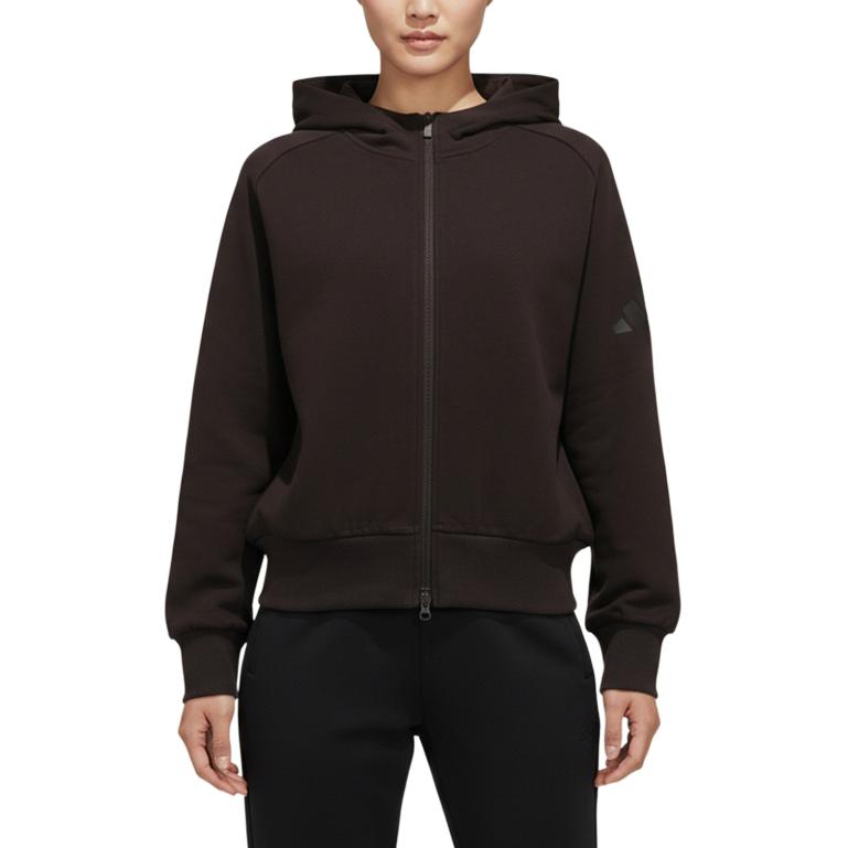 

Adidas Solid Color Zip-Up Hooded Long Sleeve Jacket Women jackets KT-3127 L