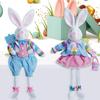 Handmade Easter Bunny Stuffed Doll Plush Happy Easter Decoration Basket Rabbit Doll  Party Favors