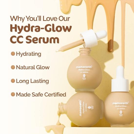 Mamaearth Hydra-Glow CC Serum med vitamin C og hyaluronsyre - 01 Vanilla - 30 ml
