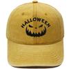Halloween Pumpkin Grimace Embroidered Baseball Cap Washed Retro European and American Hip Hop Men's and Women's Casual Dad Hat
