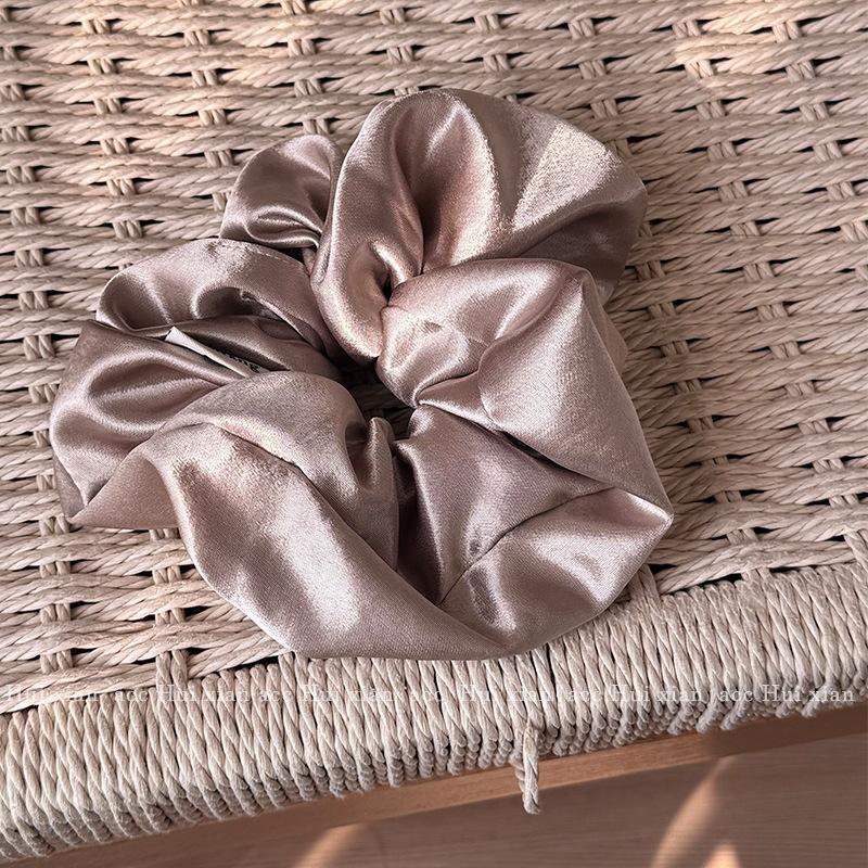 French Satin Silky Large Intestine Hair Band, Women's Bun Hair, Elastic Hair Band, High-elasticity Ponytail Hair Tie, Hair Accessory