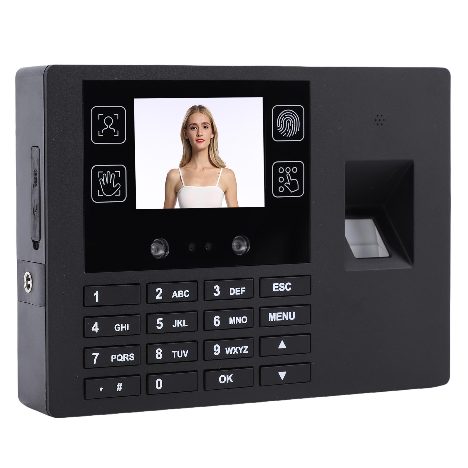 

4 in 1 Employee Biometric Time Clock Face Fingerprint Palm Print PIN Clock in Out Machine for Small Business Time Attendance Machine