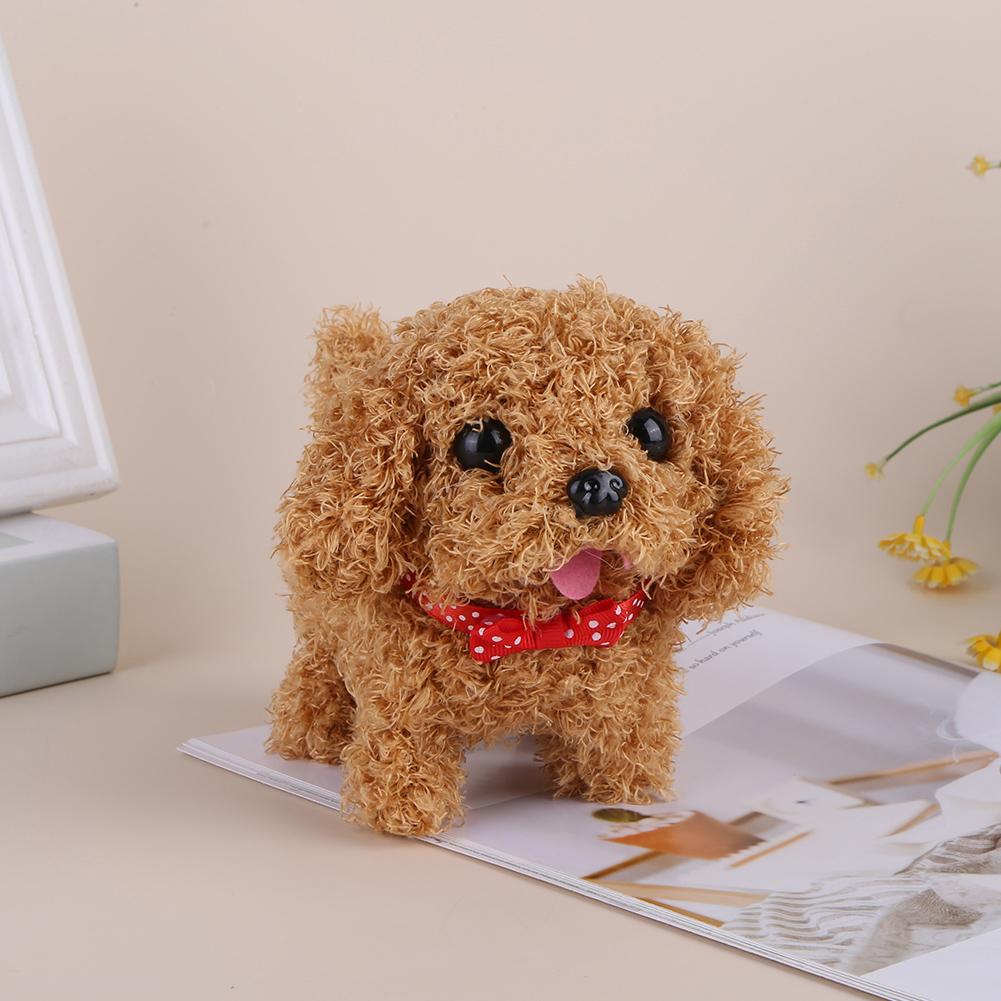 Electronic Robot Dog Toy Battery Operated Walking Barking Stuffed Puppy Plush Toy with Wagging Tail Birthday Gift for Girls Boys