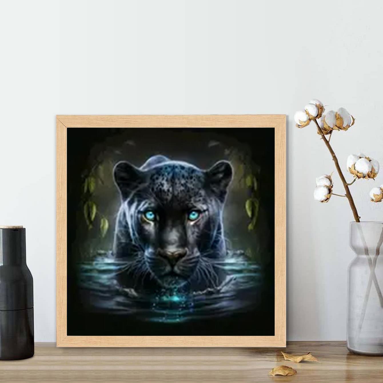 

DIY алмазная живопись свирепая черная пантера комплект для вышивки крестом мозаика искусство алмазная живопись полный круг/квадратный алмаз украшение дома Round 25x25cm