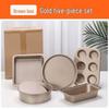Li Lang 5-teiliges goldenes Antihaft-Backform-Set