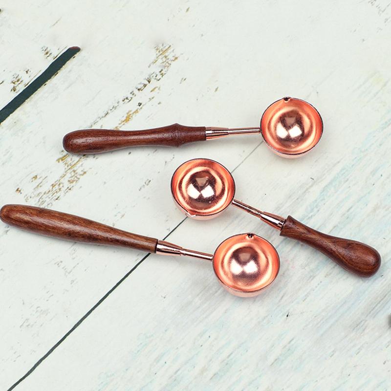 Holzgriff Metalllöffel Wachslöffel Siegellacklöffel Retro Siegellacklöffel handgefertigte Werkzeuge