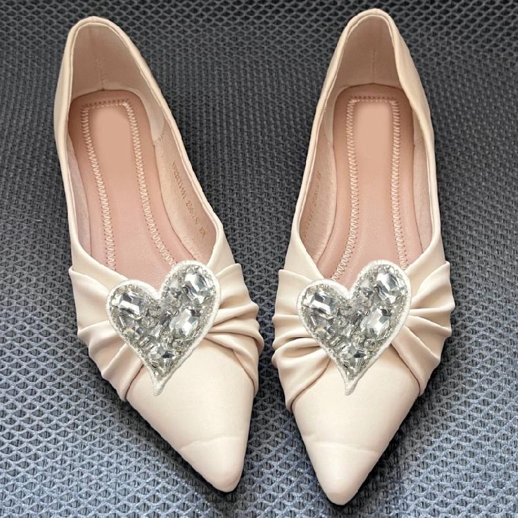 Heart Rhinestones Patches for Clothes Wedding Dress Jackets Tshirt Rhinestones Appliques Heart Sew On Iron On Patches