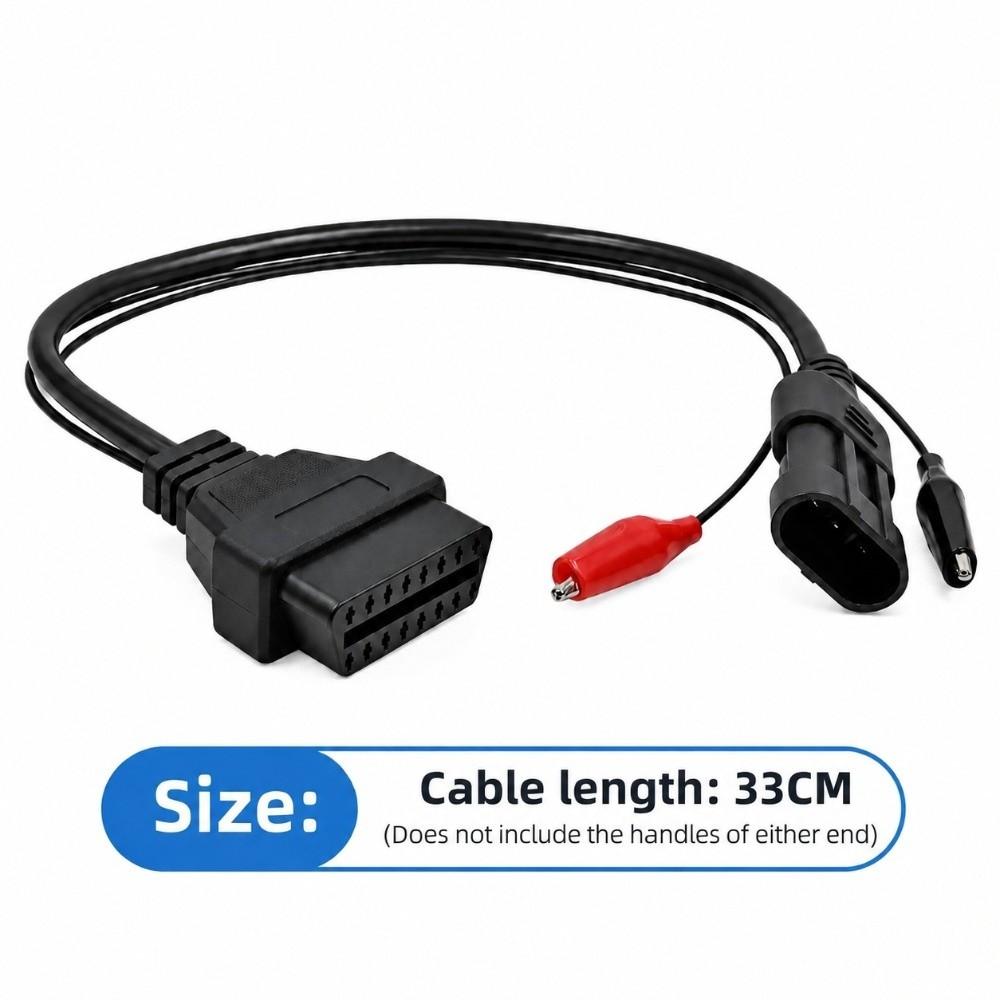 Black OBDII Connector Adapter 3Pin to 16Pin OBD2 Plug Adapter Diagnostic Cable Adapter  For Lancia