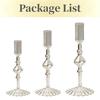 3Pcs Glass Candle Stick Holder Crystal Flower Vase Home Decoration for Table Centerpiece Wedding Party Christmas Decorations