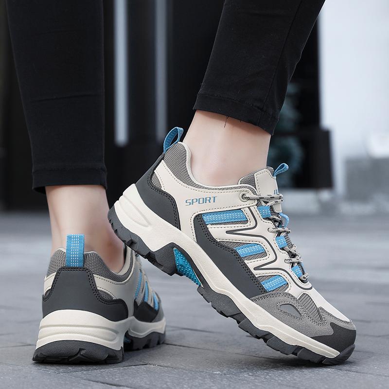 Men'S Hiking Shoes Durable Outdoor Sport Men Trekking Wear-Resistant Non-Slip Shoes Lace-Up Climbing Hunting Sneakers Casual New