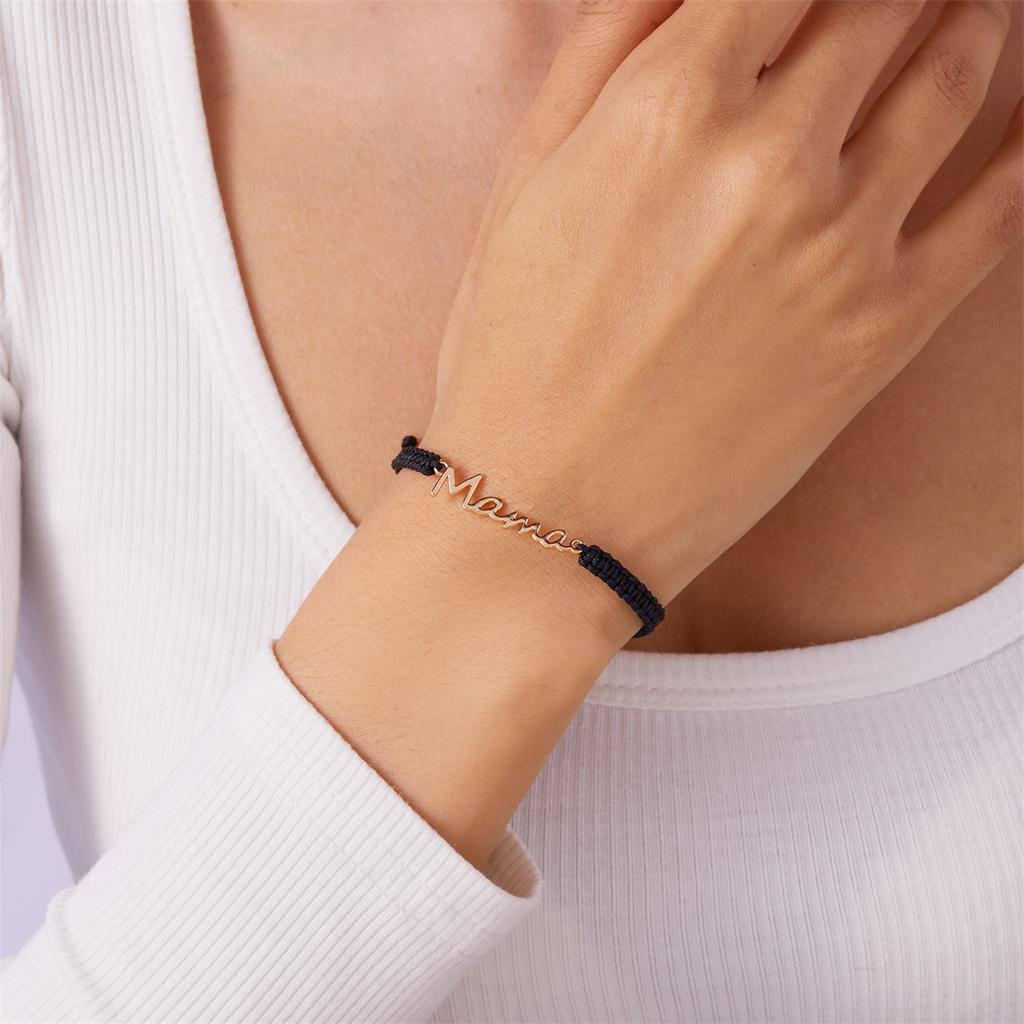 Rope Bracelet MAMA Alphabet Woven Bracelet for Women Mother Day Jewelry Adjustable Mother Bracelet Expresses Love for Your Mom