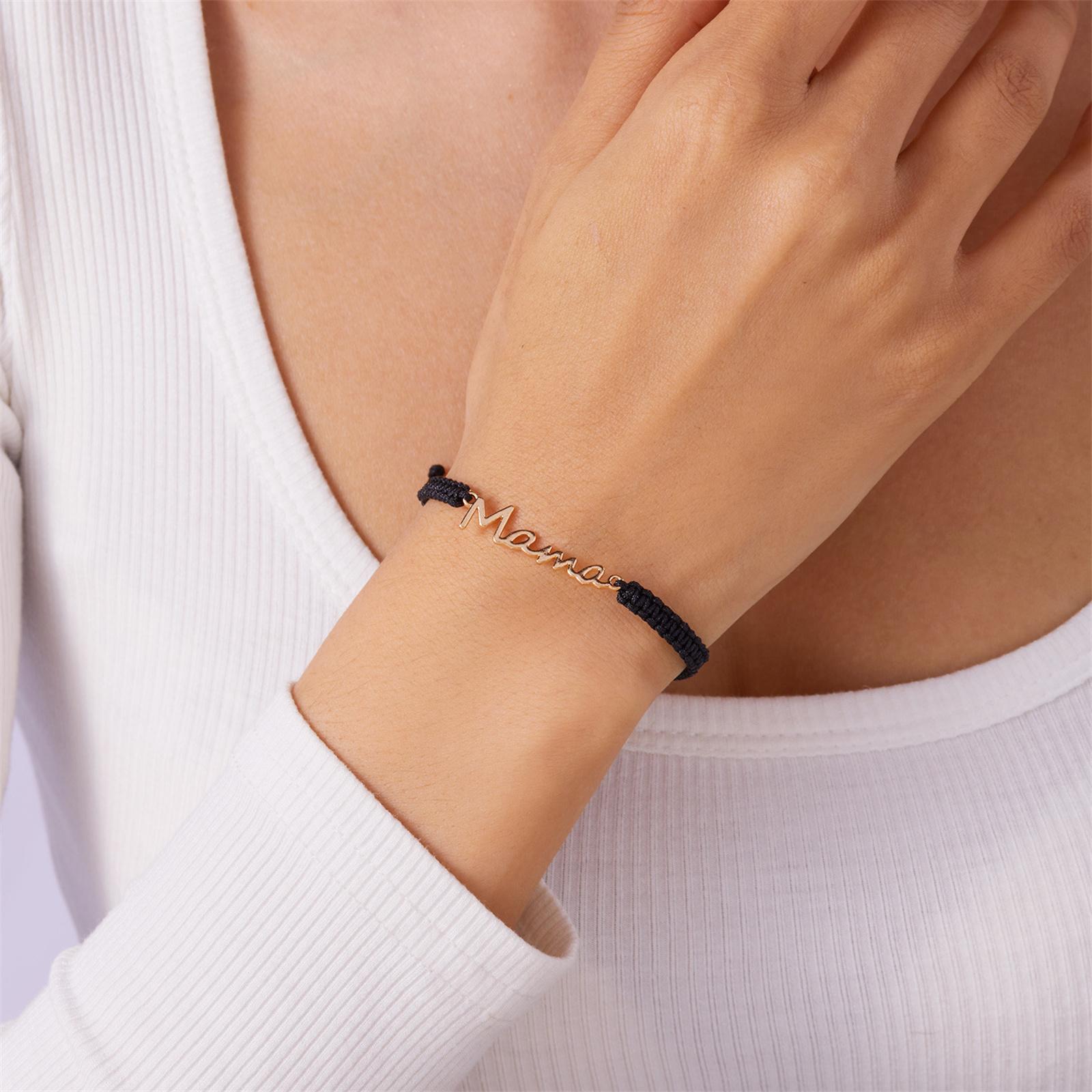 

Rope Bracelet MAMA Alphabet Woven Bracelet for Women Mother Day Jewelry Adjustable Mother Bracelet Expresses Love for Your Mom one size