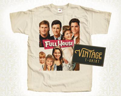 Full House V4 TShirt Vintage Natural Color Men's TShirt DTG Digital Print SIZES S M L XL 2XL 3XL 4XL 5XL