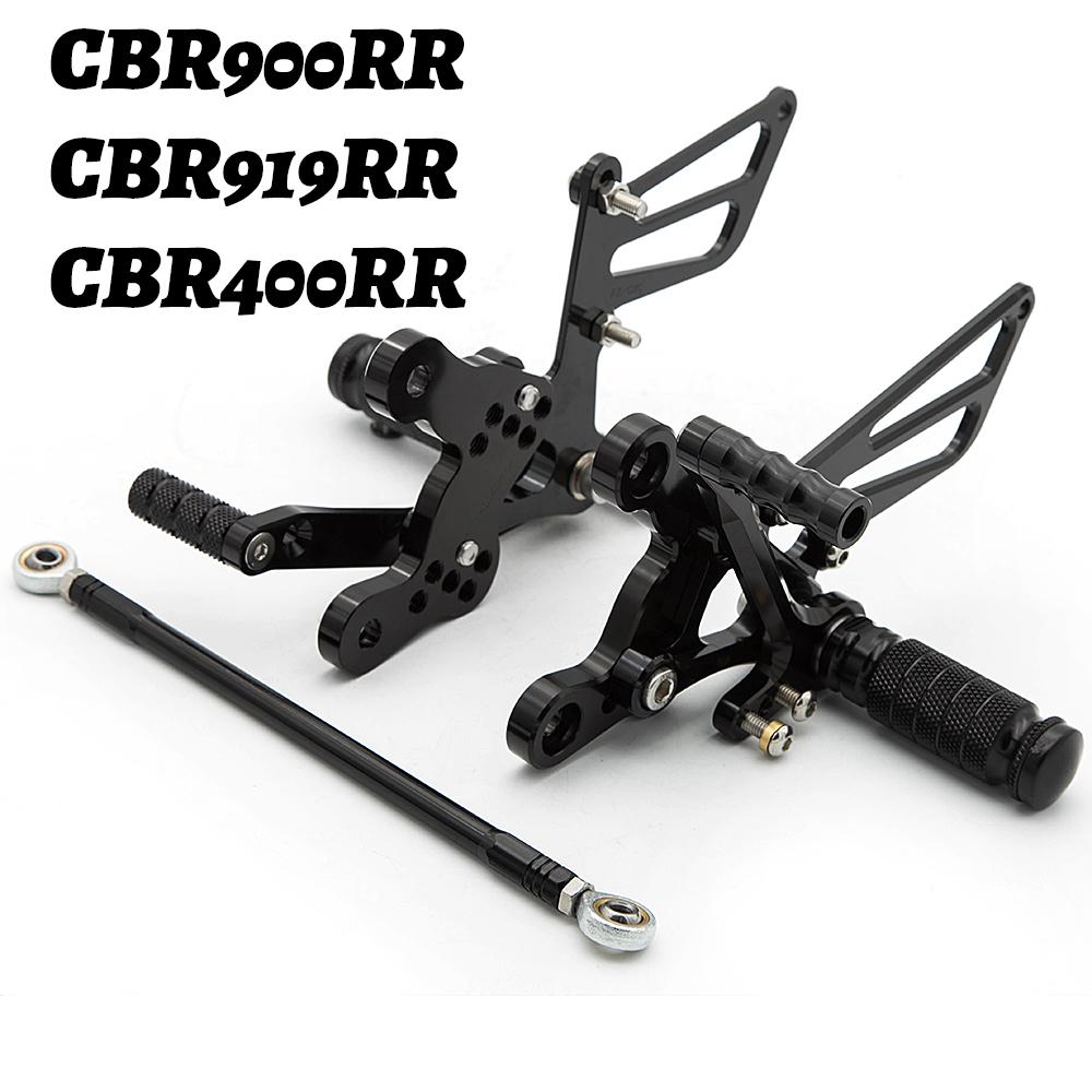 For Honda CBR900RR CBR919RR CBR400RRCNC Ajudstable Rearset Footpeg CBR 900 919 400 RR 900RR 400RR 919RR Motorcycle Footrest чёрный