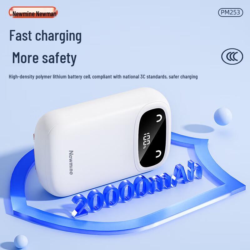 Newman 20000mAh 22.5W Portable Power Bank with Built-in Cable