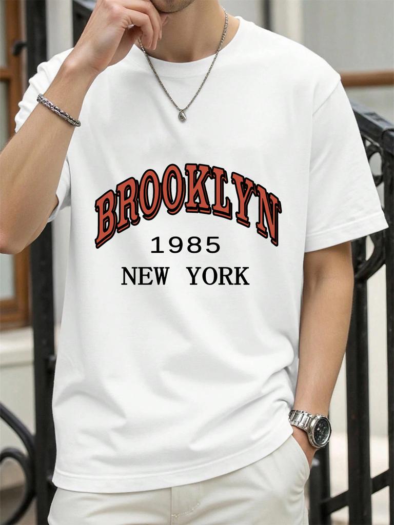 New York 1985 Brooklyn Design Tee Shirts ONeck Loose Short Sleeve Trendy Cotton Sportswear Unisex Comfortable Summer TShirt