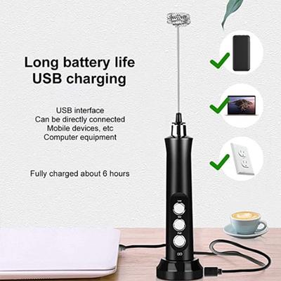3'ü 1 Arada Kablosuz El Tipi Elektrikli Süt Köpürtücü Şarj Edilebilir 3 Hızlı Süt Köpüğü Makinesi Kahve Karıştırıcı Yumurta Çırpıcı Krema Köpürtücü