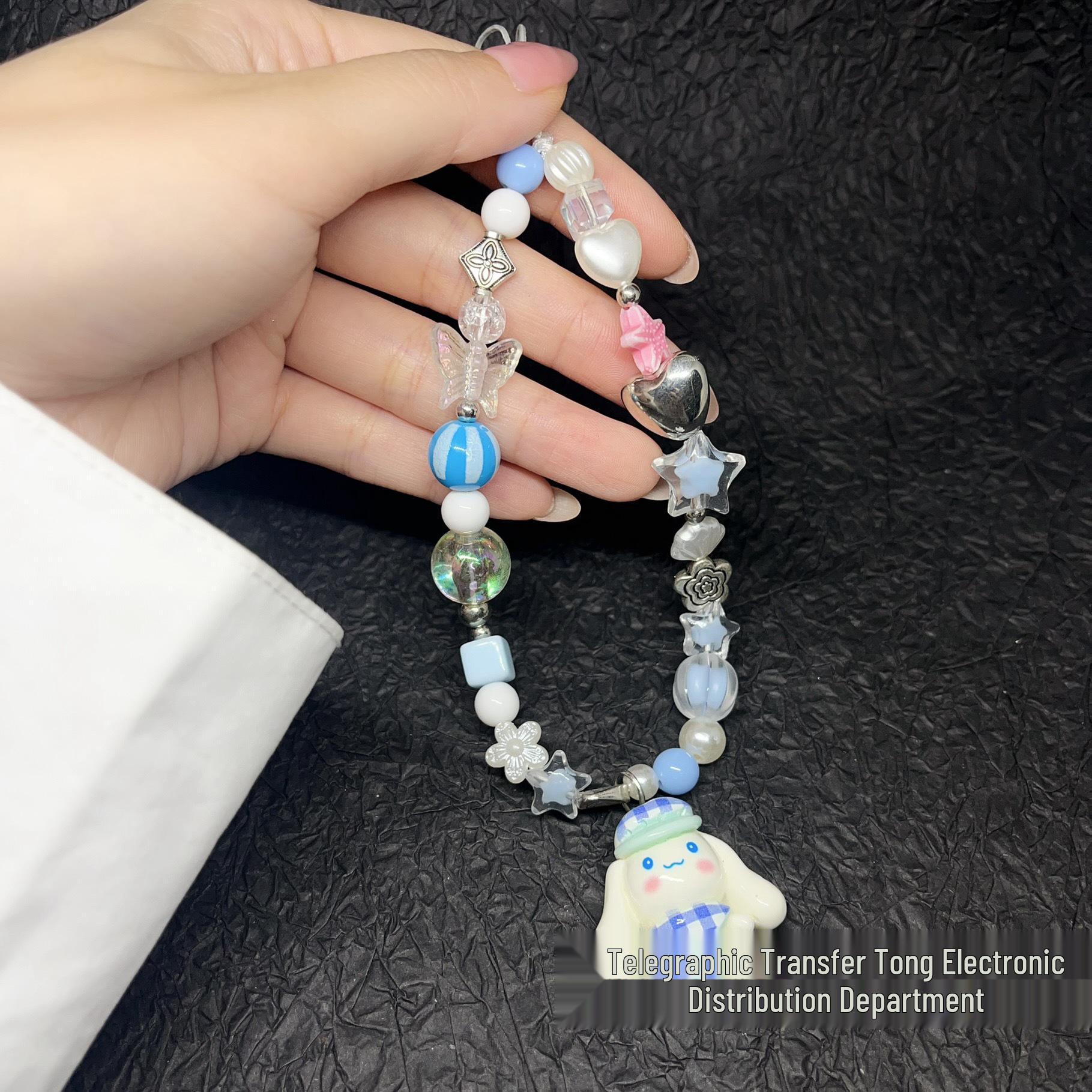 

3D мультяшна лялька з намистинами, ремінець для телефону та браслет-підвіска для CCD камер