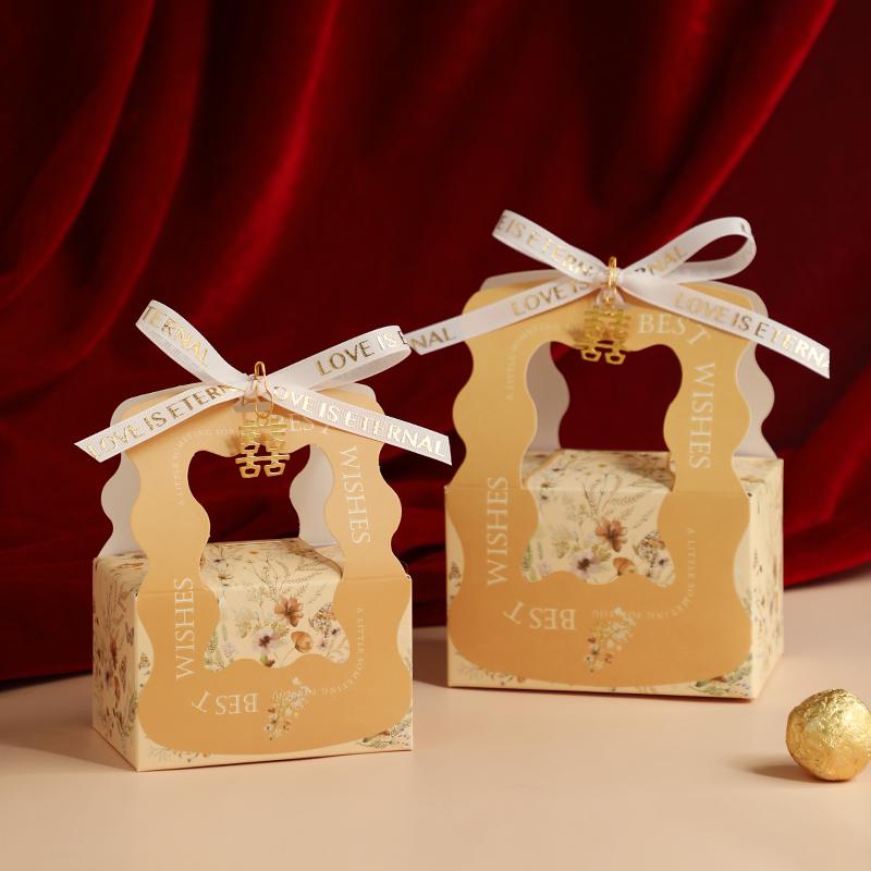 Creative Wedding Favor Candy Gift Box Set with Thank You Bag