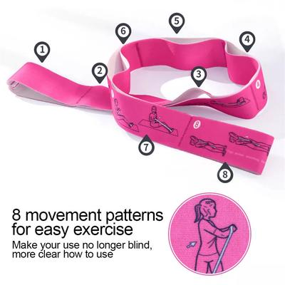 Multi Stage Yoga Stretch Band Latin Dance Stretch Band Correct Posture 8 Grid Elastic Band Digital Band Pose Band