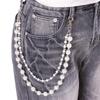 Unisex Rhinestone Double-Layer Hip Hop Waist Chain - Trendy Punk Denim Pants Accessory