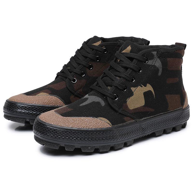 

Outdoor high-top men s work shoes breathable rubber non-slip durable construction site mountaineering work canvas 45