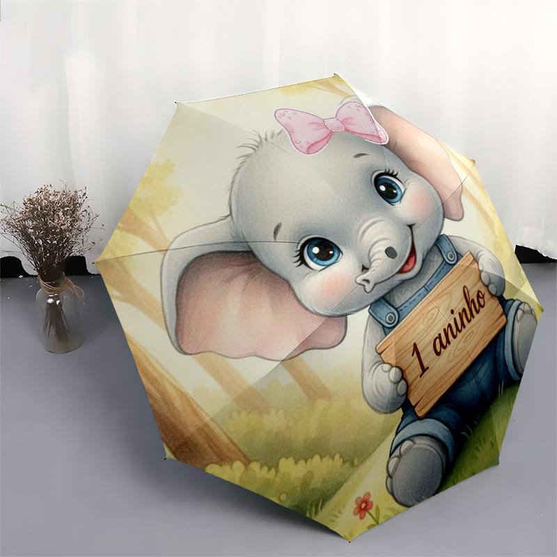 1pc Elephant Umbrella with Plastic Handle,Suitable for All Seasons Umbrellaptys26066