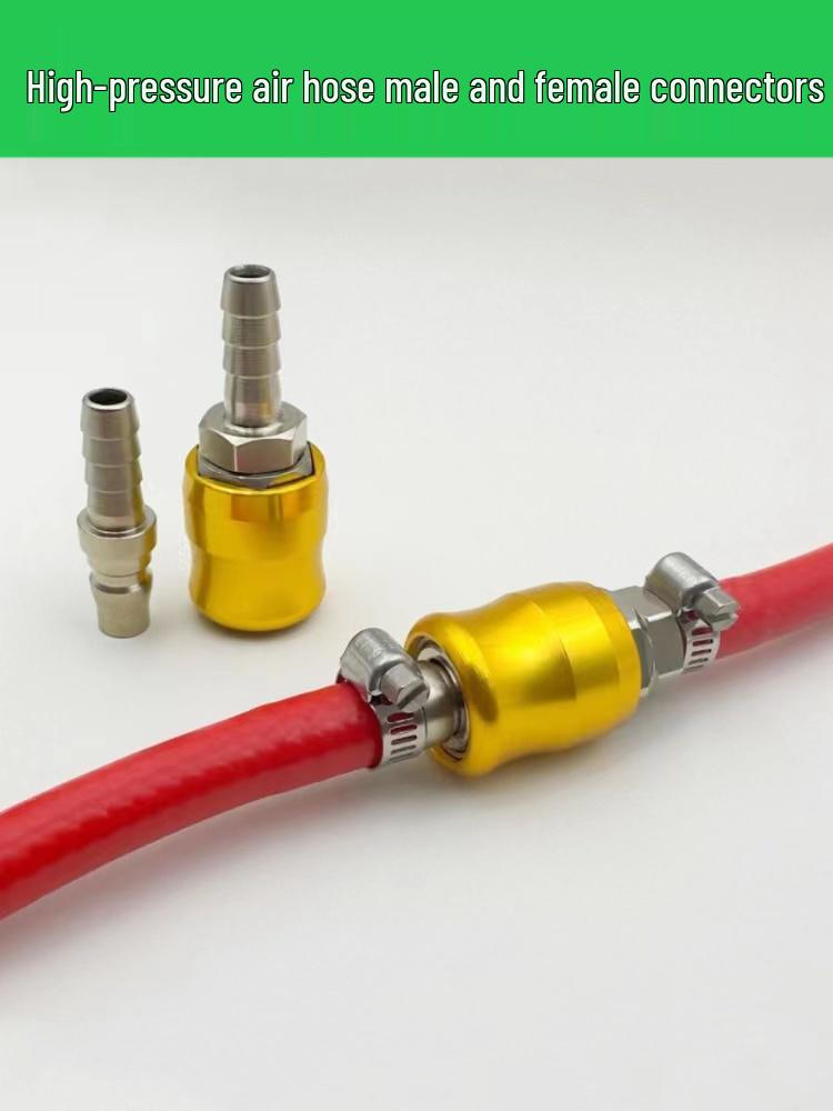 C-Type Pneumatic Quick Coupler, Durable High-Pressure Gas Pump Connector, 8mm/10mm Male & Female Push-in Plug.