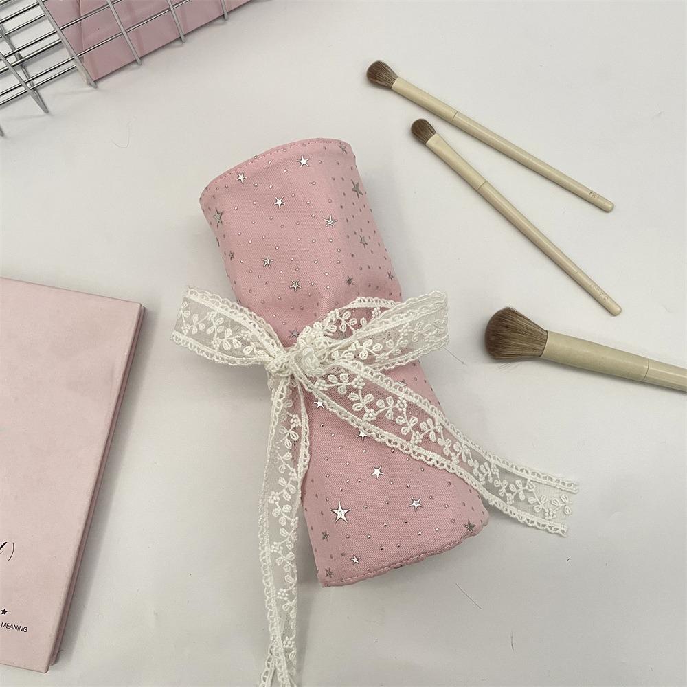 Large Capacity Makeup Brush Bag Sequins Star Beauty Brush Tool Storage Bag  Women розовый