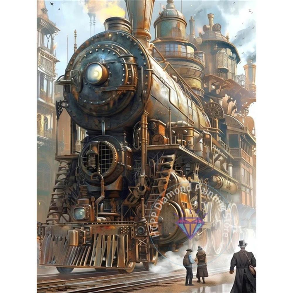 Steampunk Train Diamond Drawing Kit 5D DIY Diamond Embroidery Industrial Punk Handmade Art Exquisite Adult Gift Home Decoration