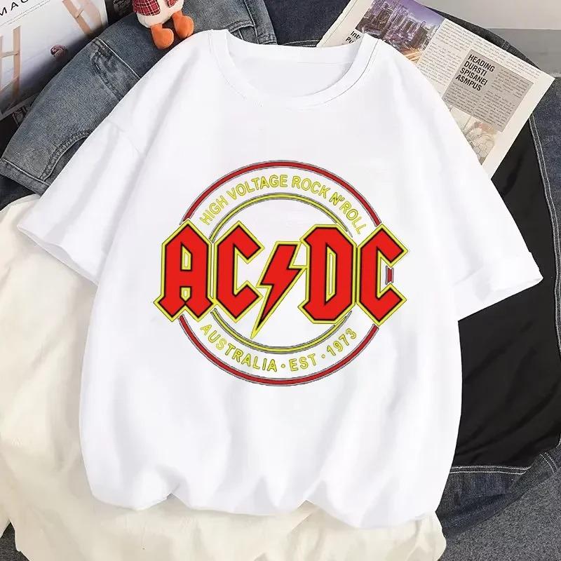 

Рок-музыка ACDC Принтованные футболки DC Графическая футболка Мужская Повседневная с короткими рукавами Уличная одежда Футболки Летняя Мужская Футболки Топы с круглым вырезом 4XL