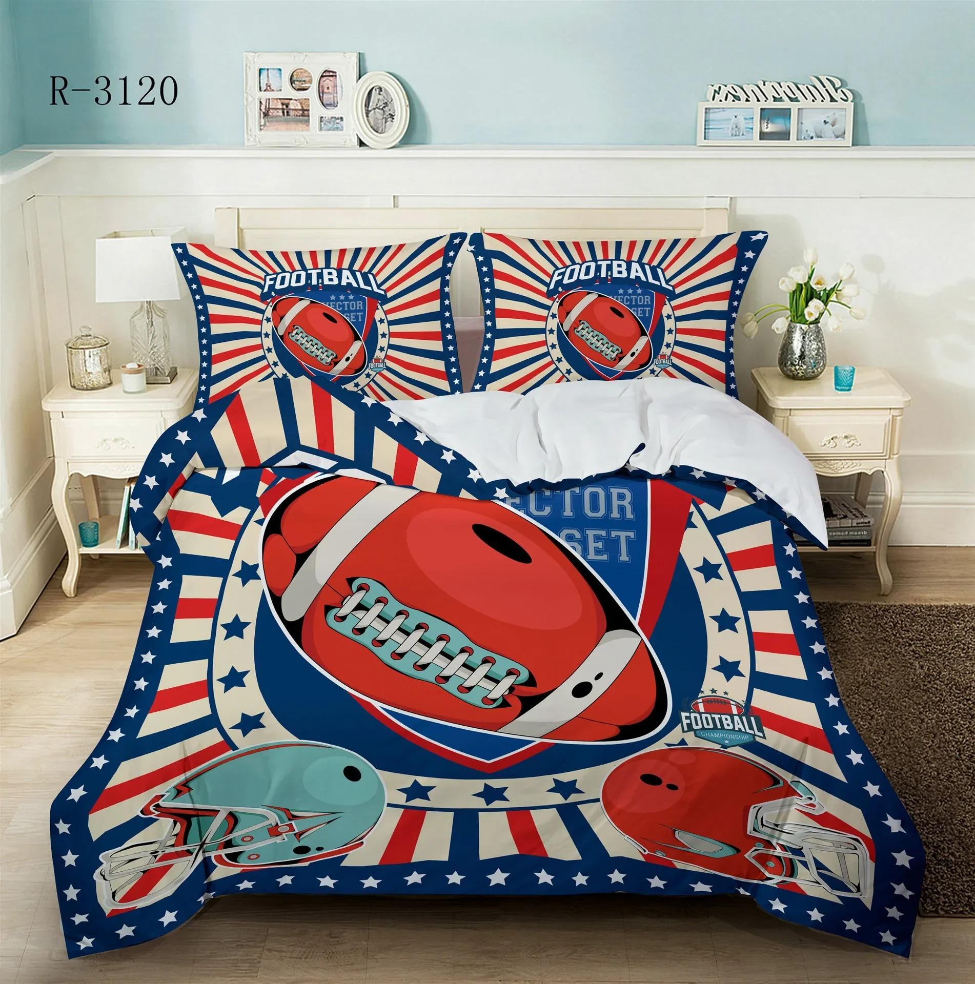 

Football Duvet Cover KingQueen Size Rugby Game Bedding Set for Boys Teens Men Sports Enthusiasts Athletes Polyester Quilt Cover Tool 70x133cm 2pcs