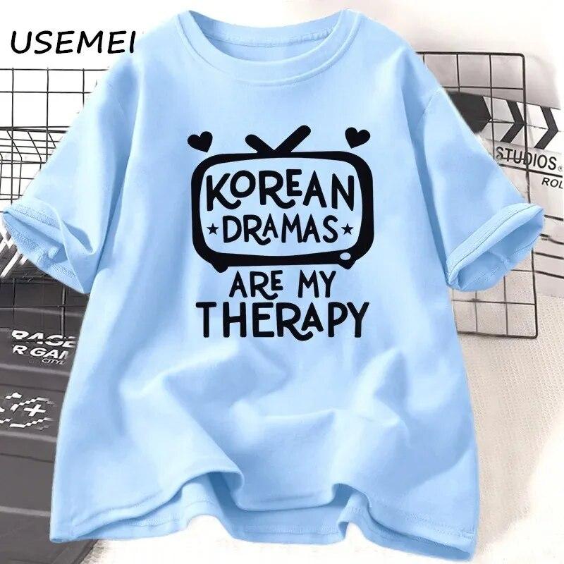 K-Drama T Shirt Women Korea Drama T-Shirt 100% Cotton Short Sleeve Oversized Tshirt Women Streetwear Casual Womens Clothing Tees Unisex