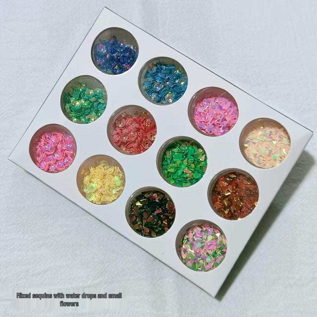 12-Color Crystal Nail Powder Glitter Set