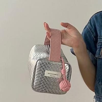 Geantă cosmetică Pu Pernă Husă de machiaj Organizator de depozitare de mare capacitate pentru femei Trusă de toaletă de călătorie multifuncțională Geantă de mână