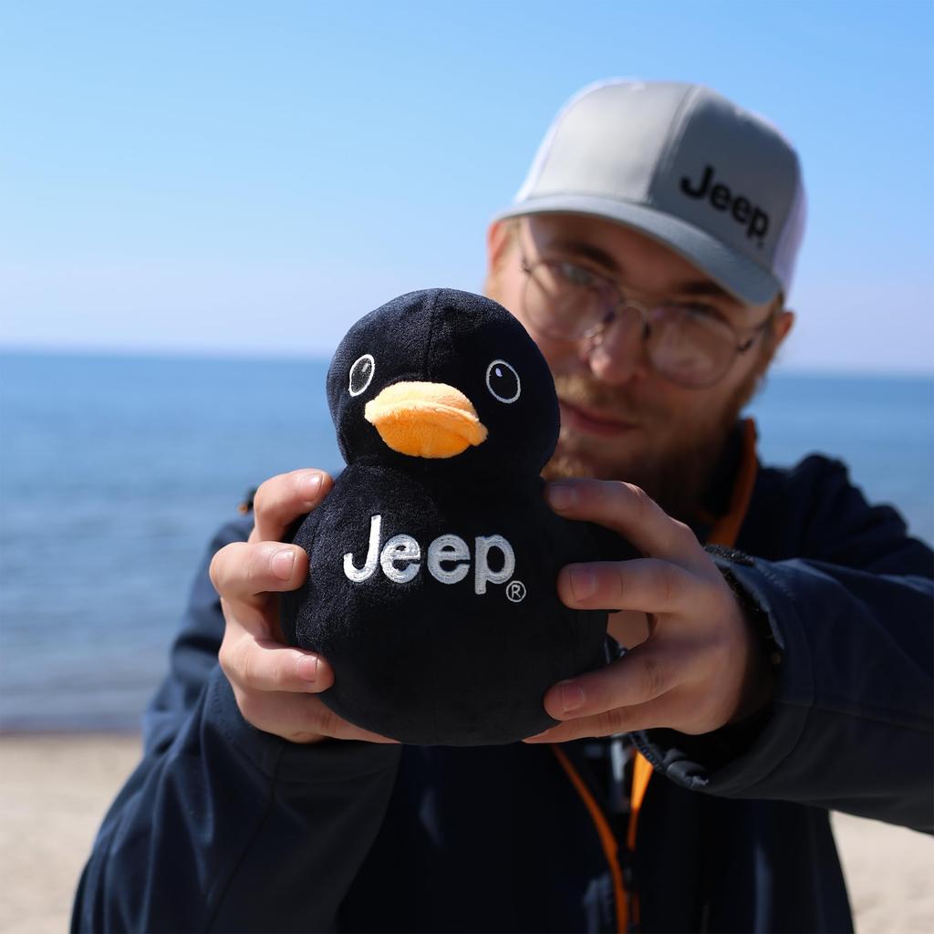 Jeep Text Logo Plush Duck in Black Perfect for the Enthusiast Been Ducked - You've (Black)