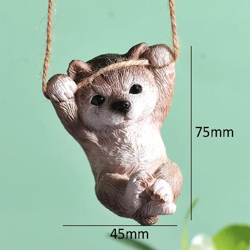 

Garden Decoration Kitten Dog Miniature Figurines Tree Hanging Ornaments Park Lawn Courtyard Resin Statue Pastoral Outdoor Decor