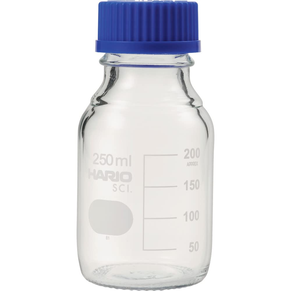 

HARIO Heat-Resistant Screw-Cap Bottle (Medium Bottle) with Lid and Drain Ring, GL-45, 250mL/62-9920-25