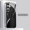 Gray Geometric Pattern 2D Phone Case for Samsung S26 S25 S24 S23 S22 S21 S20 A56 A36 A16 - Electroplated Glass Protective Cover