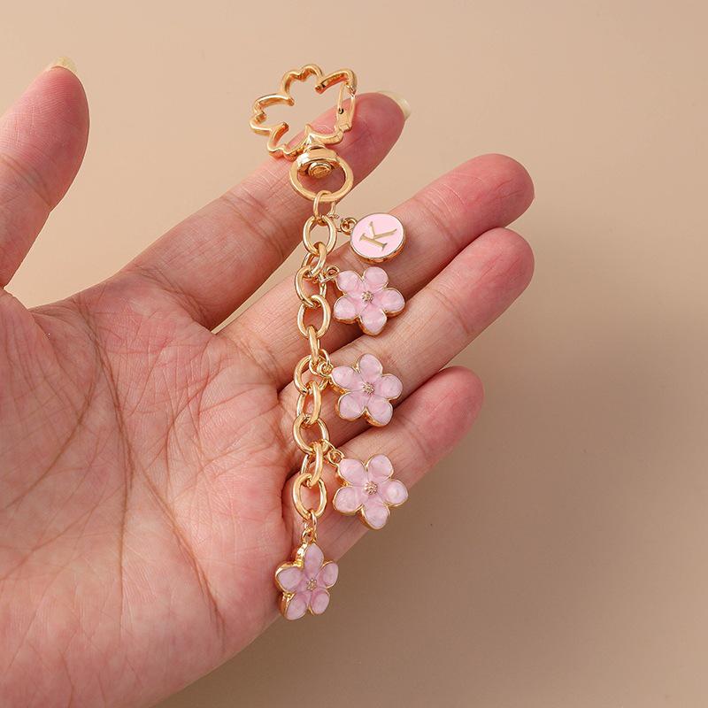 Charming Daisy Cherry Blossom Floral Keychain Pendant