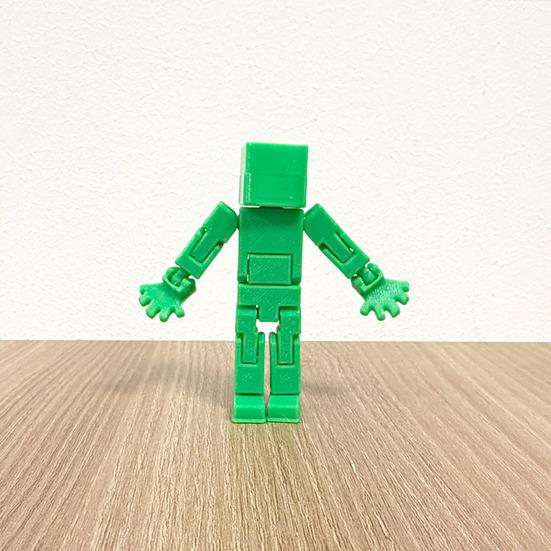 3D Printed Cube Robot Figurine Movable Joints Cube Man Stress Relief Toy Home Office Desktop Decoration Ornament