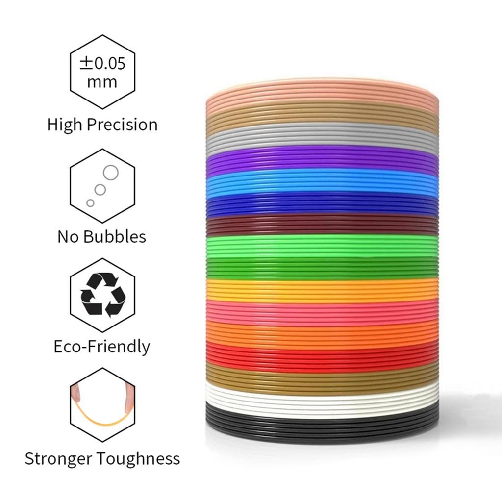 20 Colors 3D Pen Filament 1.75mm PLA, Each Color 10Feet(3m), Total 16.4ft 3D Pen Filament Refills Printing Pen PLA Filament