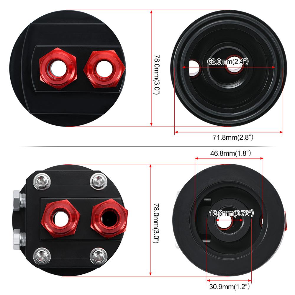 Sada hliníkového olejového filtra na premiestnenie samčieho sendvičového adaptéra 3/4X16 / 20X1,5 doska adaptéra na olejový sendvič