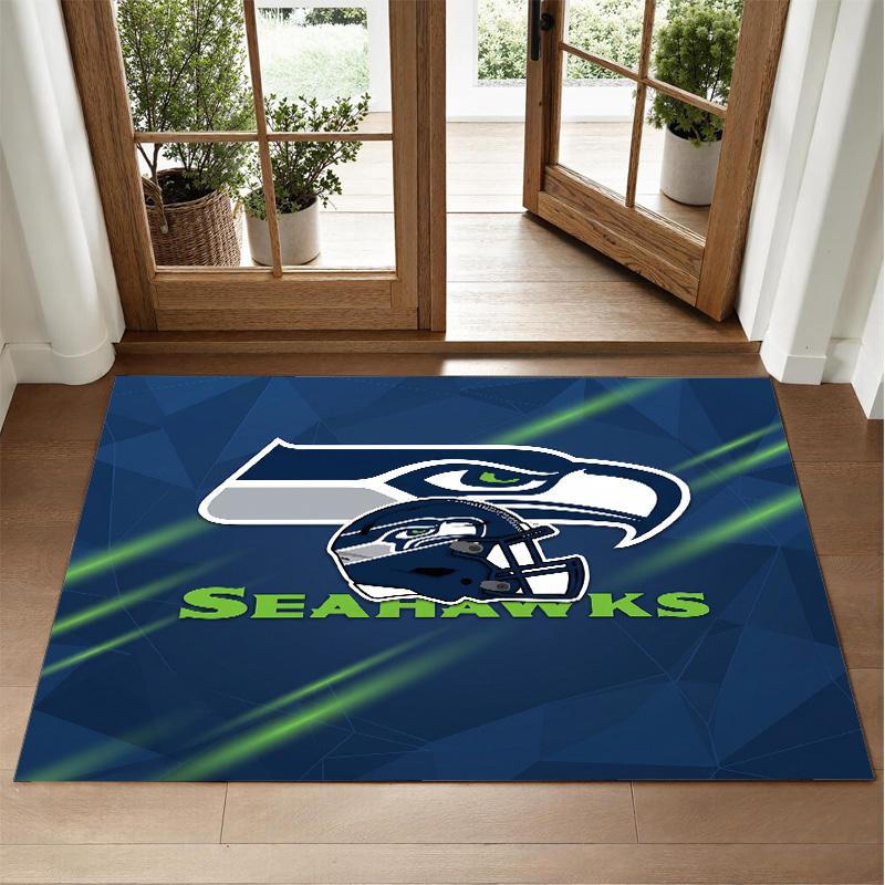 Seattle Seahawks Design Crystal Velvet Rug Soft Decorative Mat for Bedroom Entrance