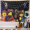 The Lego Movie 2 Cartoon Characters Wall Tapestry, Emmet Lucy Batman Kids Poster for Playroom Bedroom Dorm Decor, Gift for Children