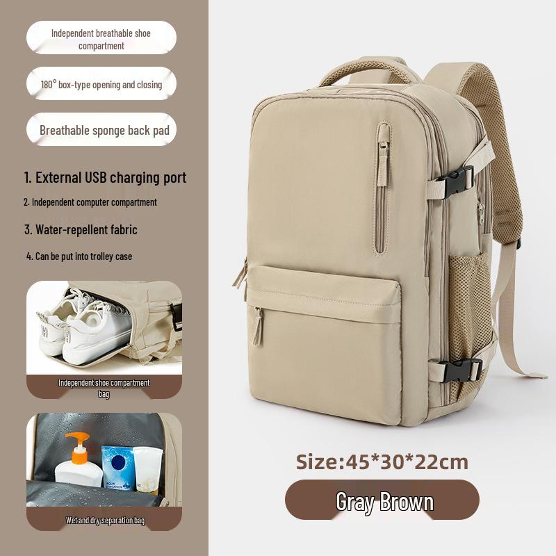 Expandable Travel Backpack with Shoe Compartment and Wet/Dry Separation for Men and Women - Perfect for Short Trips and Business Travel