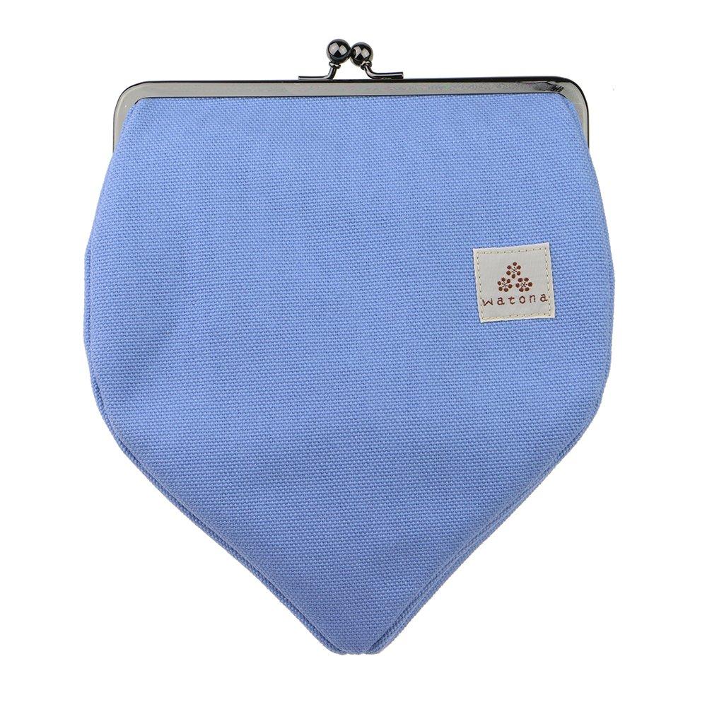 Watona Canvas Cosmetic Pouch 50w (Wide) (Baby Blue)