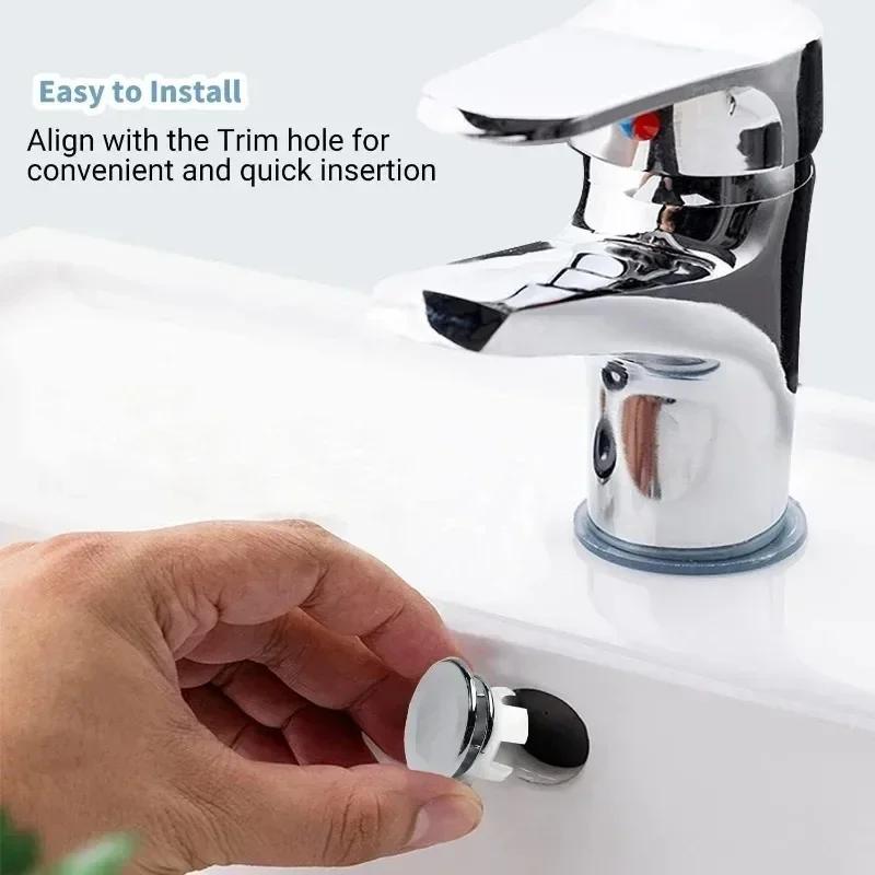 Plastic Sink Hole Overflow Cover for Kitchen Bathroom Basin Trim Bath Drain Cap Sink Wash Basin Round Overflow Ring Plug