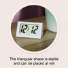 Home Mini Triangle Desktop Clock Instrument Creative  Car Clock Student Clock Portable Desk Clock Digital Clock